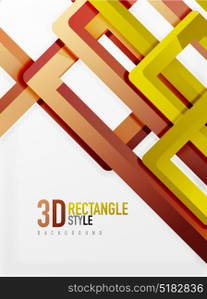 Rectangle tube elements, vector background. Rectangle tube elements, vector 3d background