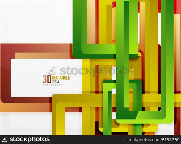 Rectangle tube elements, vector background. Rectangle tube elements, vector 3d background