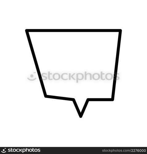 Rectangular bubble icon vector on white background.