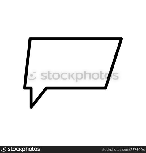 Rectangular bubble icon vector on white background.