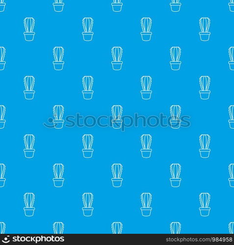 Rectangular cactus pattern vector seamless blue repeat for any use. Rectangular cactus pattern vector seamless blue