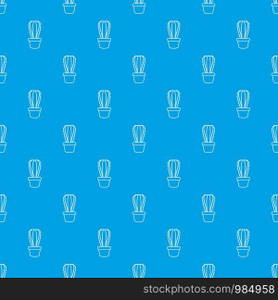 Rectangular cactus pattern vector seamless blue repeat for any use. Rectangular cactus pattern vector seamless blue