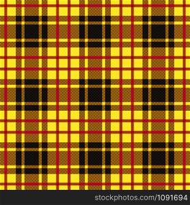 Rectangular contrast seamless vector pattern as a tartan plaid in yellow, brown and red colors