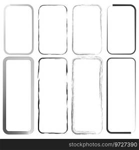 Rectangular exclusive figures. Long vertical frames. Brush rectangles of different sizes. stock image.. Rectangular exclusive figures. Long vertical frames. Brush rectangles of different sizes.