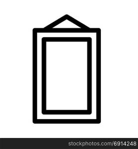 rectangular frame hanging, icon on isolated background