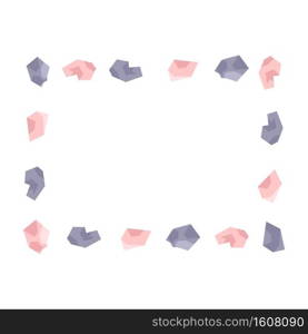 Rectangular frame made of precious stones. Templates for invitations. Jewelry. Vector illustration isolated on white background.