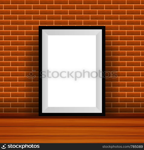 Rectangular Frame on table. Good For Display Your Projects. Blank For Exhibit.. Rectangular Frame. Good For Display Your Projects. Blank For Exhibit