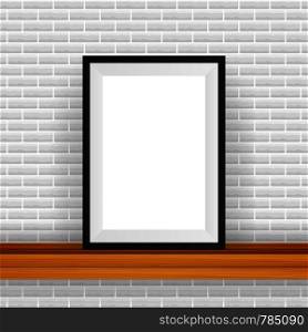 Rectangular Frame on table. Good For Display Your Projects. Blank For Exhibit.. Rectangular Frame. Good For Display Your Projects. Blank For Exhibit