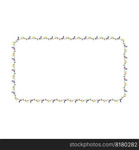 Rectangular frame with multi colored Christmas lights for garlands. Decorating Christmas cards with lights and garlands. Cartoon vector isolated on white background