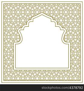 Rectangular frame with proportion 1x1 . Arabic style. Rectangular frame of the Arabic pattern with proportion 1x1