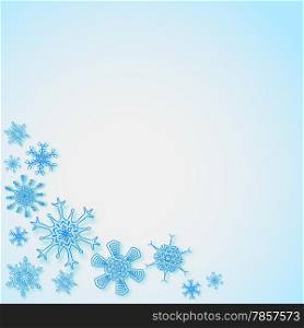 Rectangular frame with snowflakes in the corner