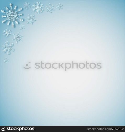 Rectangular frame with snowflakes in the corner