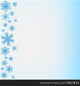 Rectangular frame with snowflakes on the left side