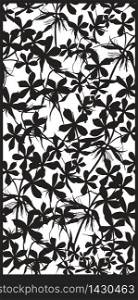 Rectangular lattice pattern floral background. Silhouette phlox flower. Good idea for metallic gratings with laser cutting. Vector illustration.. Rectangular lattice pattern floral background. Silhouette phlox flower