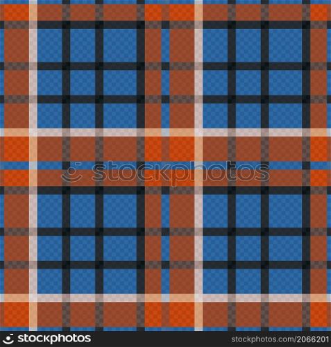 Rectangular seamless vector pattern as a tartan plaid in blue, grey and brown hues, texture for flannel shirt, plaid, tablecloths, clothes, blankets and other textile