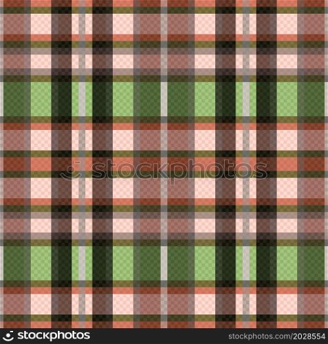Rectangular seamless vector pattern as a tartan plaid mainly in beige and green colors, texture for flannel shirt, plaid, tablecloths, clothes, blankets and other textile