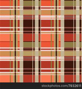 Rectangular seamless vector pattern as a tartan plaid mainly in brown colors. Tartan seamless texture mainly in brown hues
