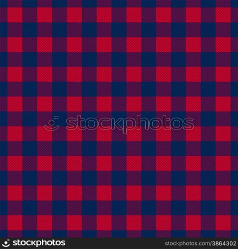 Rectangular seamless vector pattern as a tartan plaid mainly in red and dark hues of blue and violet. Tartan seamless contrast rectangular texture
