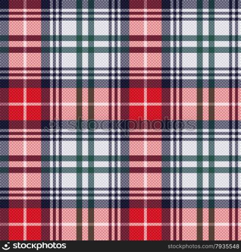Rectangular seamless vector pattern as a tartan plaid mainly in red and light grey colors. Tartan seamless texture in red and light grey hues