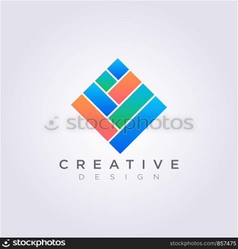 Rectangular Tile Pattern Square Vector Illustration Design Clipart Symbol Logo Template.