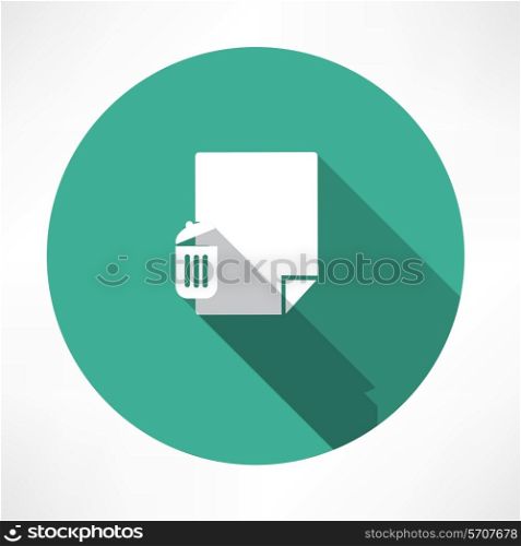 Recycle and paper icon Flat modern style vector illustration