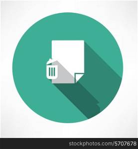Recycle and paper icon Flat modern style vector illustration