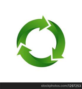 Recycle arrow symbol Means using recycled resources.
