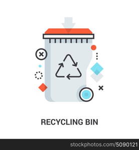 recycle bin concept. Abstract flat line vector illustration of recycle bin concept