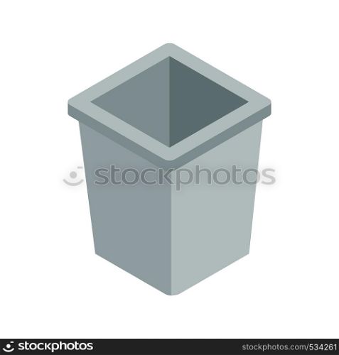 Recycle bin icon in isometric 3d style on a white background. Recycle bin icon, isometric 3d style