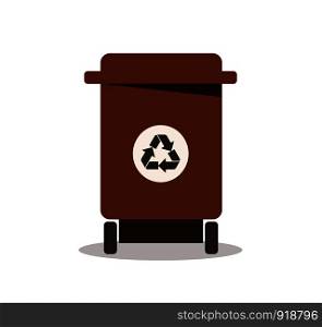 Recycle bin. Trash bin garbage container and trash bin recycle symbol vector
