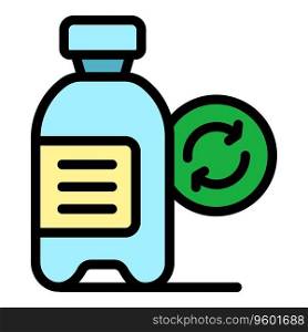 Recycle bottle icon outline vector. Eco tech. Nature care color flat. Recycle bottle icon vector flat