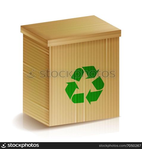 Recycle Box. Realistic Blank Ecologic Craft Package. Recycle Sign. Good For Branding, Cornflakes, Muesli, Cereals Etc. Isolated On White. Vector. Recycle Box. Realistic Blank Ecologic Craft Package. Recycle Sign. Good For Branding, Cornflakes, Muesli, Cereals Etc. Isolated