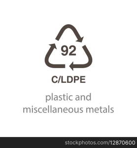 recycle code icon vector template