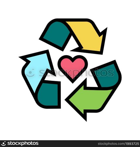 recycle cosmetic color icon vector. recycle cosmetic sign. isolated symbol illustration. recycle cosmetic color icon vector illustration