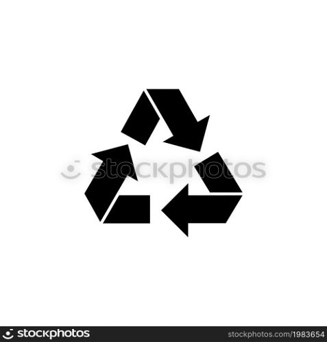 Recycle, Ecology Recycling. Flat Vector Icon illustration. Simple black symbol on white background. Recycle, Ecology Recycling sign design template for web and mobile UI element. Recycle, Ecology Recycling Flat Vector Icon