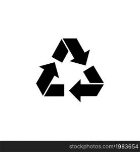 Recycle, Ecology Recycling. Flat Vector Icon illustration. Simple black symbol on white background. Recycle, Ecology Recycling sign design template for web and mobile UI element. Recycle, Ecology Recycling Flat Vector Icon