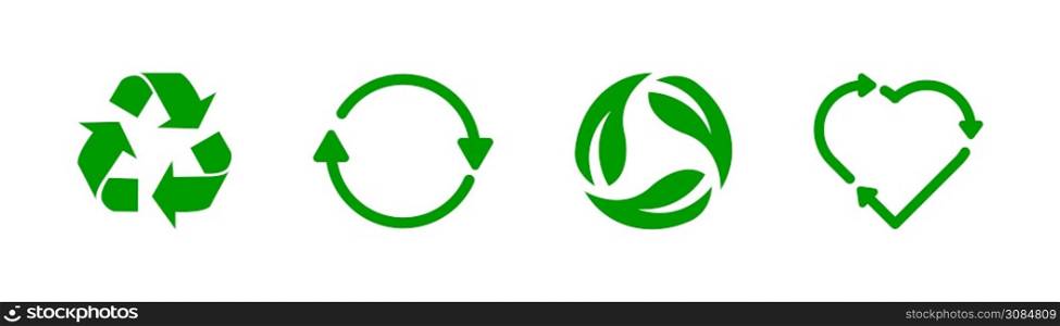 Recycle icon collection. Vector stock recycling sign.