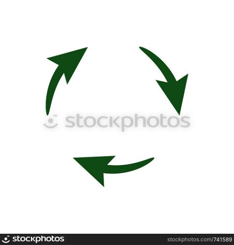 Recycle icon. Green ecological sign. Protect planet. Vector illustration for design.
