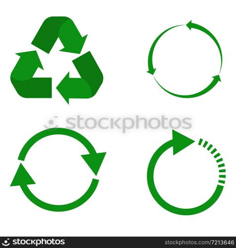 recycle icon on white background. flat style. set recycle icon for your web site design, logo, app, UI. recycle symbol. green recycle sign.