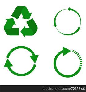 recycle icon on white background. flat style. set recycle icon for your web site design, logo, app, UI. recycle symbol. green recycle sign.
