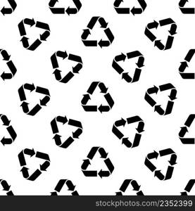 Recycle Icon Sign Seamless Pattern Vector Art Illustration