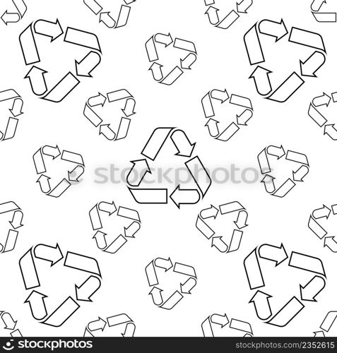 Recycle Icon Sign Seamless Pattern Vector Art Illustration