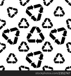 Recycle Icon Sign Seamless Pattern Vector Art Illustration
