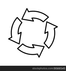 Recycle icon vector on trendy design