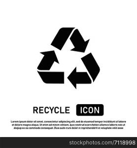 Recycle isolated icon. Symbol of recycling. Care of nature sign. Ecology arrow sign. EPS 10. Recycle isolated icon. Symbol of recycling. Care of nature sign. Ecology arrow sign.