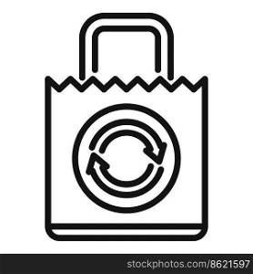 Recycle package icon outline vector. Eco bag. Box pack. Recycle package icon outline vector. Eco bag
