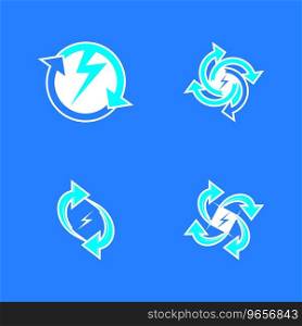 Recycle power logo vector template illustration