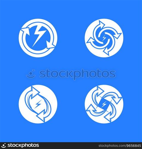 Recycle power logo vector template illustration