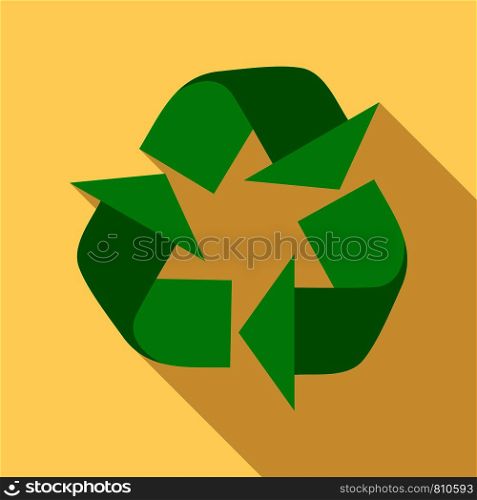 Recycle sign icon. Flat illustration of recycle sign vector icon for web design. Recycle sign icon, flat style
