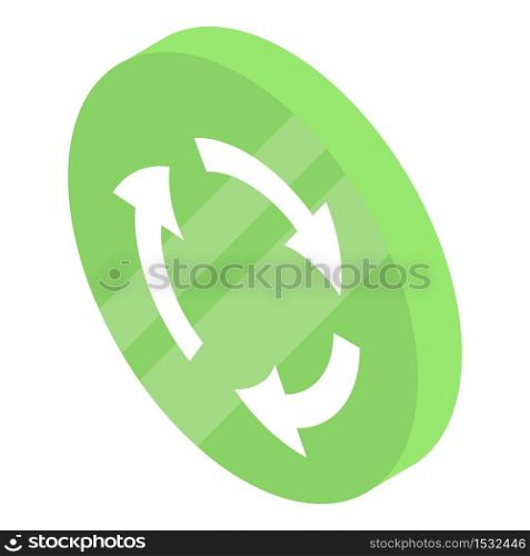 Recycle sign icon. Isometric of recycle sign vector icon for web design isolated on white background. Recycle sign icon, isometric style